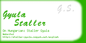 gyula staller business card